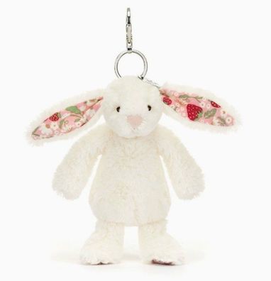 Jellycat Plüschtier Weißes Blumenkaninchen aus der Fun-Schlüsselanhänger-Serie 10cm
