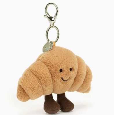 Jellycat Croissant Fun Schlüsselanhänger-Serie, Plüschtier, 10 cm