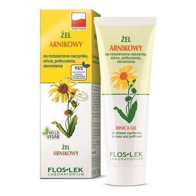 Flos-Lek Arnika Gel für Kapillaren & Blutergüsse, 50ml - Lindernde Pflege bei Sc