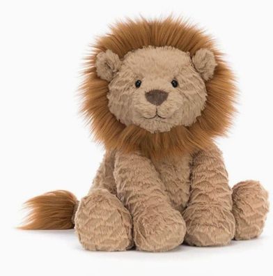 Jellycat Fun Series Plüschtiere und Früchte: Löwe mit gewelltem Fell (31 cm)