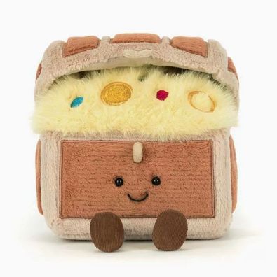 Jellycat Fun Series Plüschtier- und Fruchtspielzeug-Schatzkiste 16 cm