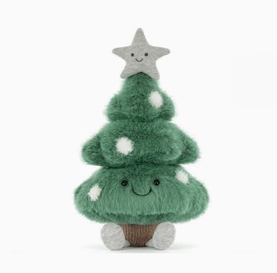 Jellycat Fun Series Plüschtier und Fruchtspielzeug Schneeflocken-Weihnachtsbaum 30 cm
