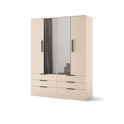 Kleiderschrank AVERA AV-01 (170 cm) – 2 Spiegeltüren &amp; 6 Schubladen