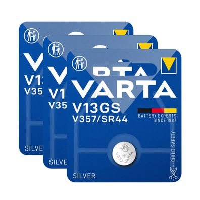 3x Varta 4176 Professional V13GS SR44 V357 Silber Knopfzelle Batterie Blister