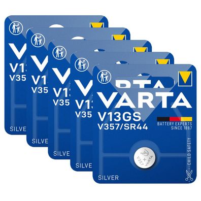 5x Varta 4176 Professional V13GS SR44 V357 Silber Knopfzelle Batterie Blister