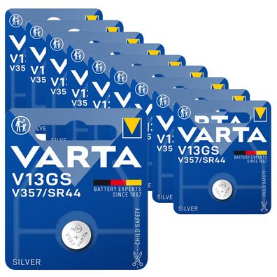 10x Varta 4176 Professional V13GS SR44 V357 Silber Knopfzelle Batterie Blister