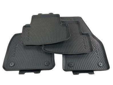 Original Gummimatten Skoda Karoq Fussmatten Gummi schwarz NU Allwetter 4 tlg OE