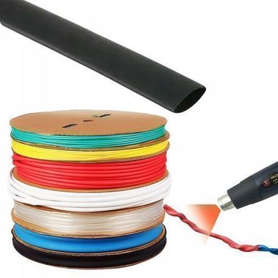 Rosfix Schrumpfschlauch 1,5mm Schwarz – 2:1 Ratio | 1m, 1000V, UV-beständig