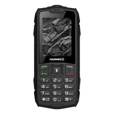 HAMMER ROCK Mobiltelefon 2G, 2,4" Display, 1800 mAh, 32 MB Schwarz für Baustelle