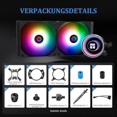 Thermalright Frozen Notte 240 Black ARGB CPU Wasserkéhlung 240mm