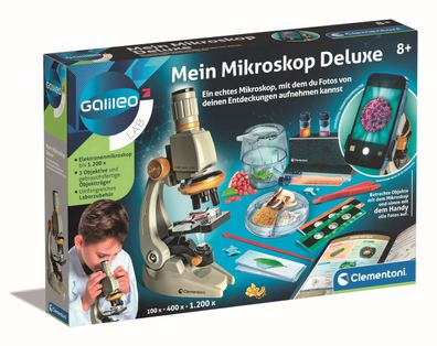 Clementoni Galileo Lab Mikroskop Deluxe mit Smartphone-Halter ab 8 Jahren