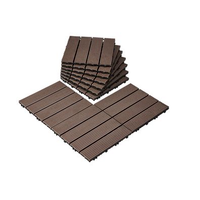 VEVOR Terrassenfliesen 27er Set 30x30cm Klickfliesen WPC dunkelbraun