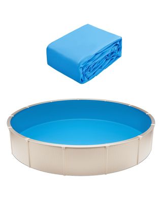 VEVOR Poolfolie rund 550 cm Innenfolie Ersatzfolie Vinyl blau
