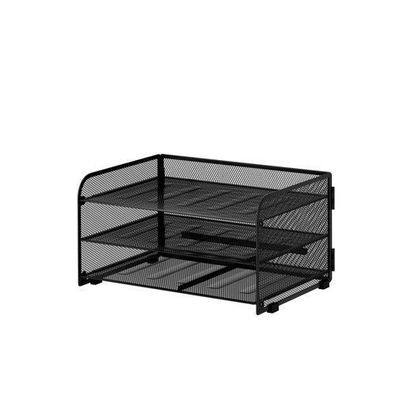 JAN NOWAK Schreibtisch-Organizer Korb mit drei offenen Schubladen Schwarz