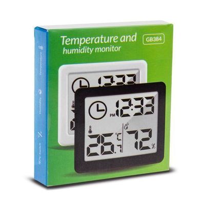 Digitales Thermometer/ Hygrometer mit Uhrfunktion GreenBlue GB384