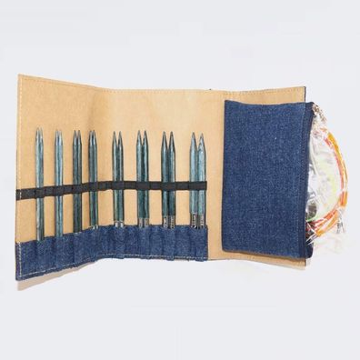 KnitPro Indigo Nadelset auswechselbare Holz-Nadelspitzen 3,50–8,00 mm