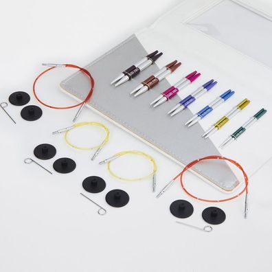 KnitPro SmartStix Deluxe Nadelset kurz 7 Paar auswechselbare Nadeln mit Zubehör