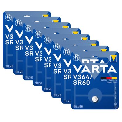 8x Varta Knopfzelle Silver Oxide V364 SR60 1,55 V Batterien 1er Blister 364