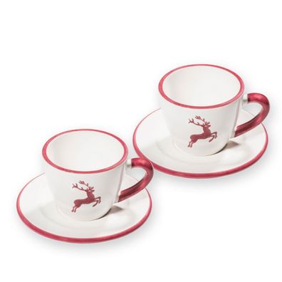 Gmundner Keramik Cerf rouge bordeaux, Espresso pour 2