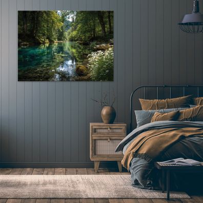 Leinwandbild Wald Grün Natur Bilder Wanddeko Wohnzimmer Schlafzimmer