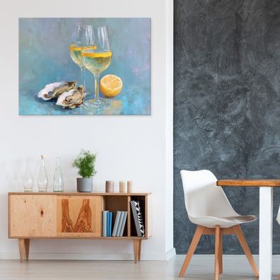 Leinwandbild Glas Zitrone Gelb Natur Bilder Wanddeko Wohnzimmer Schlafzimmer