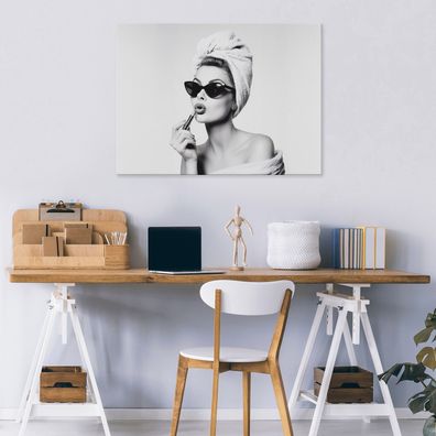Leinwandbild Frau Schwarz Weiß Bilder Wanddeko Wohnzimmer Schlafzimmer