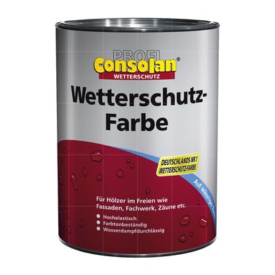 Consolan PROFI Wetterschutz-farbe 0.75 LTR Deckfarbe Holzfarbe Holzpflege