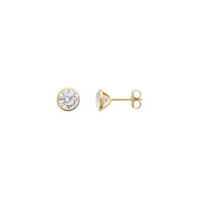 Ohrstecker - Gelbgold 375 - 4,0mm - Zirkonia