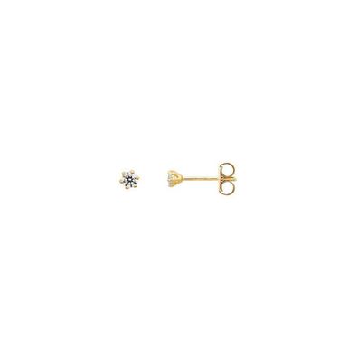 Ohrstecker Krappe - Gelbgold 375 - 3,0 mm Zirkonia