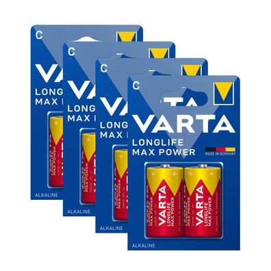 4x Varta 4714 Longlife Max Power C Baby Alkaline Batterien MN1400 LR14 1,5V