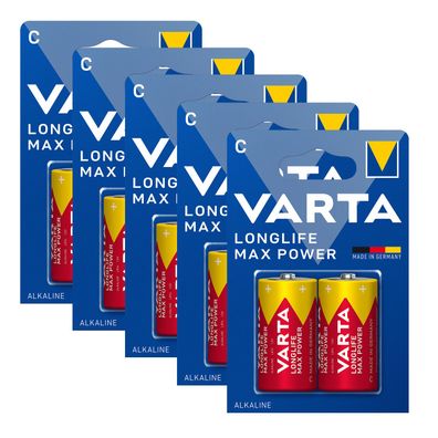 5x Varta 4714 Longlife Max Power C Baby Alkaline Batterien MN1400 LR14 1,5V