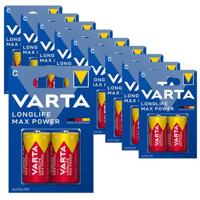 10x Varta 4714 Longlife Max Power C Baby Alkaline Batterien MN1400 LR14 1,5V