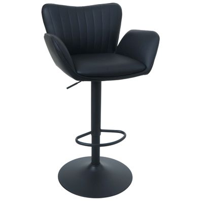 Barhocker HWC-M67, Barstuhl, Armlehne Fußablage drehbar Kunstleder Eisen FSC®