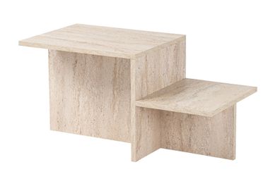 Wohnzimmertisch 80x40 cm Couchtisch rechteckig 2 Ebenen melaminbeschichtet