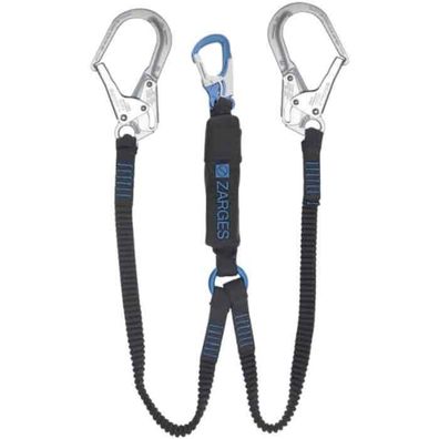 Zarges Fall Protection doppeltes Verbindungsmittel Axic-Y Stahl Geruesthaken Snap ho