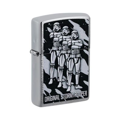 Zippo Benzin-Feuerzeug Chrom gebürstet Original Stormtrooper 60007764, unbefüllt