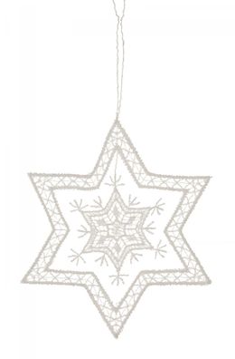 Baumbehang Schneestern III Plauener Spitze BxHxT 9x9x0,1cm NEU Christbaumschmuck