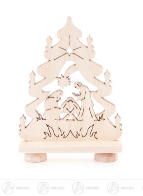 Schwibbogen Mini-Tanne mit Christi Geburt B= x H=ca 6,5 cmx6,5 cm NEU Erzgebirge