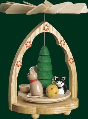 Wärmespiel Katzen mit Ball Höhe= 11cm NEU Wärme Heizung Ofen Pyramide Holzpyramid