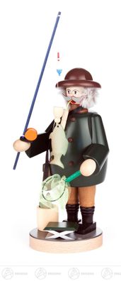 Räuchermann Angler BxHxT 10 cmx21 cmx11 cm NEU Erzgebirge Rauchmann Räucherfigur