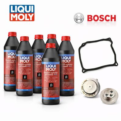 2x Bosch Drucksensor + 6L Liqui Moly 8100 für VAG 7 Gang DSG DQ380 DQ381 DQ500