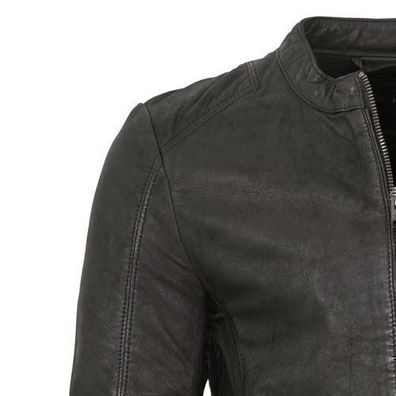2.0 by Mauritius - Herren Lederjacke Lammnubuk schwarz