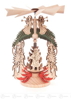 Wärmespiel Rollbaum Engel mit Baum Kinder Weihnachtsmann NEU 120x140x120mm
