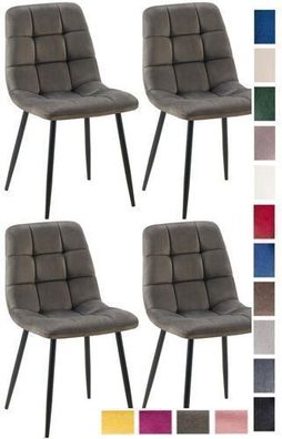 4 Stühle Set Esszimmerstuhl Samt Wohnzimmerstuhl Besucherstuhl Küchenstuhl
