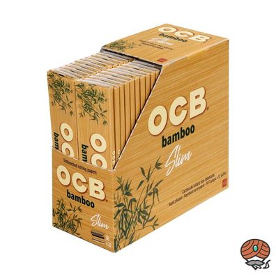 Box OCB Bamboo Slim Papers, Zigarettenpapier, 50 Hefte je 32 Blatt