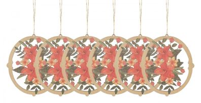 Strauchbehang Hibiskus 6 Stück neu 6x7x0,3cm Blütenzweig Frühlingsschmuck Behang