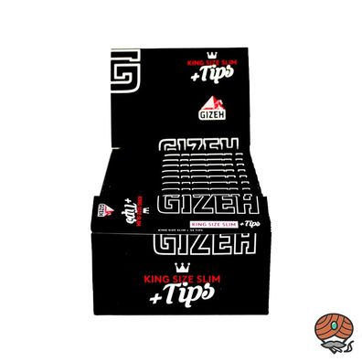 Gizeh Black Blättchen + Tips 2 Boxen à 26 King Size Slim Extra Fine