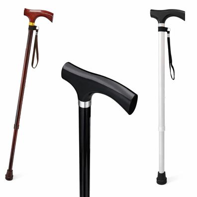 Russka Gehstock Holz Fritzgriff verstellbar Spazierstock Wanderstock Gehhilfe