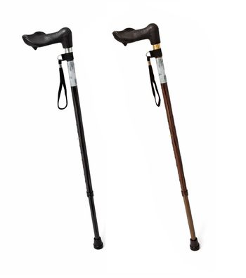 Russka Gehstock Fischergriff verstellbar Alu Spazierstock Wanderstock Gehhilfe
