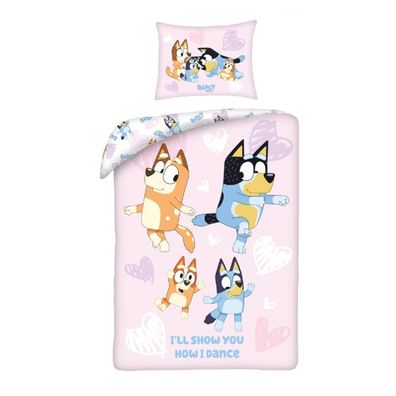 Bluey Bettwäsche Set aus Baumwolle Bettdeckenbezug 140 × 200 cm mit 70 × 90 cm